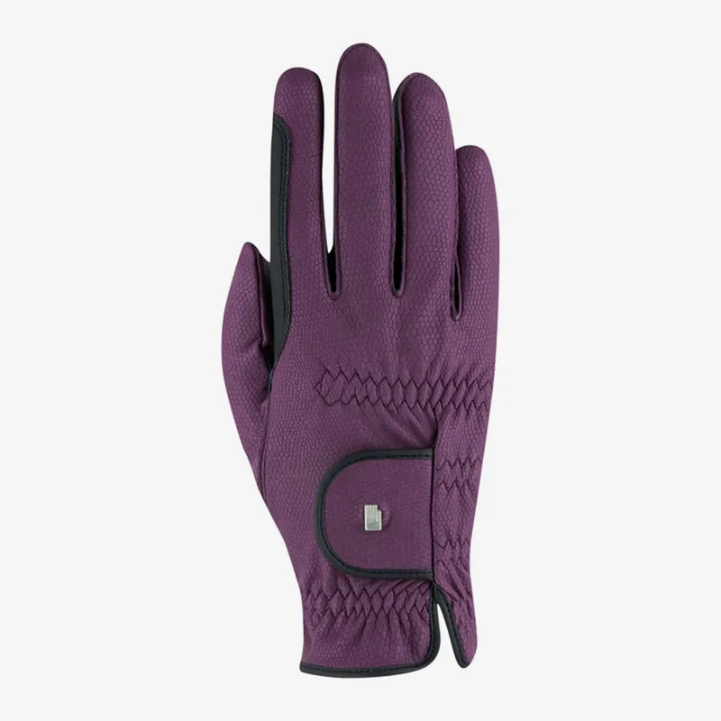 Roeckl Lona Contrast Trim Gloves - Plum/Black